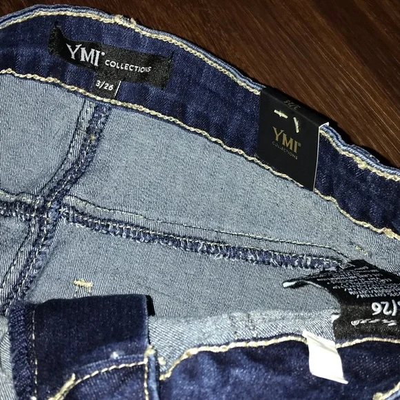 YMI Collections Carpenter Cargo Denim Jean Skirt NWT - Picture 4 of 6